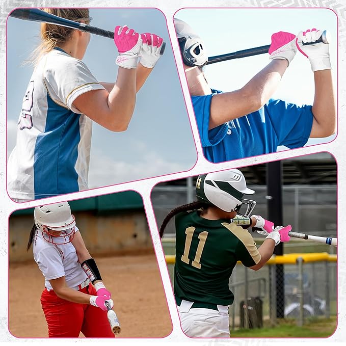 HANDLANDY Baseball Batting Gloves for Adult Youth, Grip Breathable Softball Batting Gloves Fit Men Kids Boys Girls