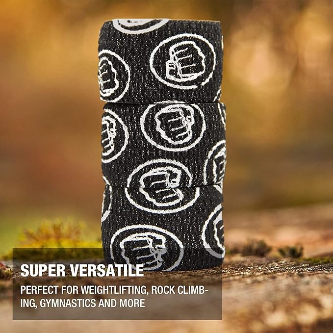 WOD Nation Flexible Hook-Grip Athletic Tape – Easy-Tear, Sweat-Proof Thumb & Finger Strips for Weightlifting