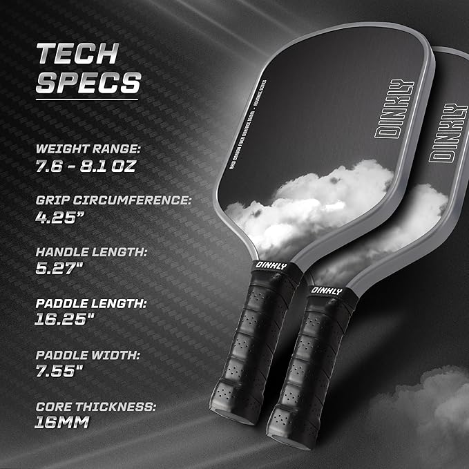 Raw Carbon Pickleball Paddles Set of 2/4, T700 Carbon Fiber Rackets with 16MM Honeycomb Polymer Core, 4 Balls and 1 Portable Carry Bag, USAPA Approved Pickleball Set for Men, Women