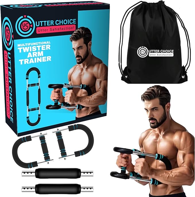 Gorilla Bar Chest Workout Equipment with Multi-Level Adjustment 30-120lbs Twister Chest and arm Trainer for Men – Chest Exerciser, Portable Arm and Chest Workout Flex Bar and Muscle Strength Trainer