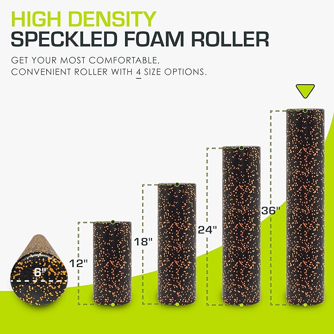 ProsourceFit High Density Foam Rollers 36 - inches Long,Firm Full Body Athletic Massage Tool for Back Stretching, Yoga, Pilates, Post Workout Muscle Recuperation