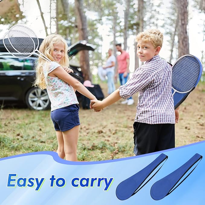 12 Pack Badminton Rackets Set Including Rackets, Nylon Shuttlecocks and Carry Bag for Outdoor Backyard Games Beginners