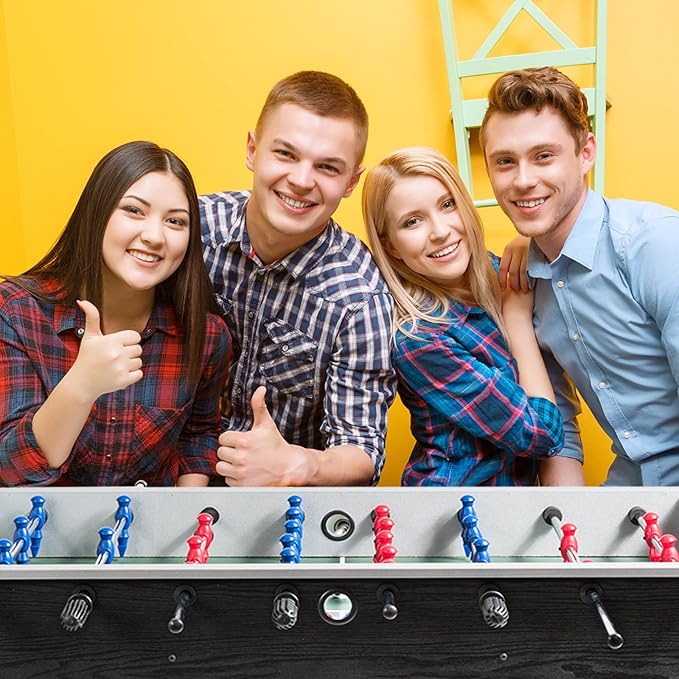 GYMAX 48” Foosball Table, Arcades Soccer Game Table for Multiplayer with 2 Balls, Score Keepers Wooden Competition Sized Foosball Table for Adults and Kids