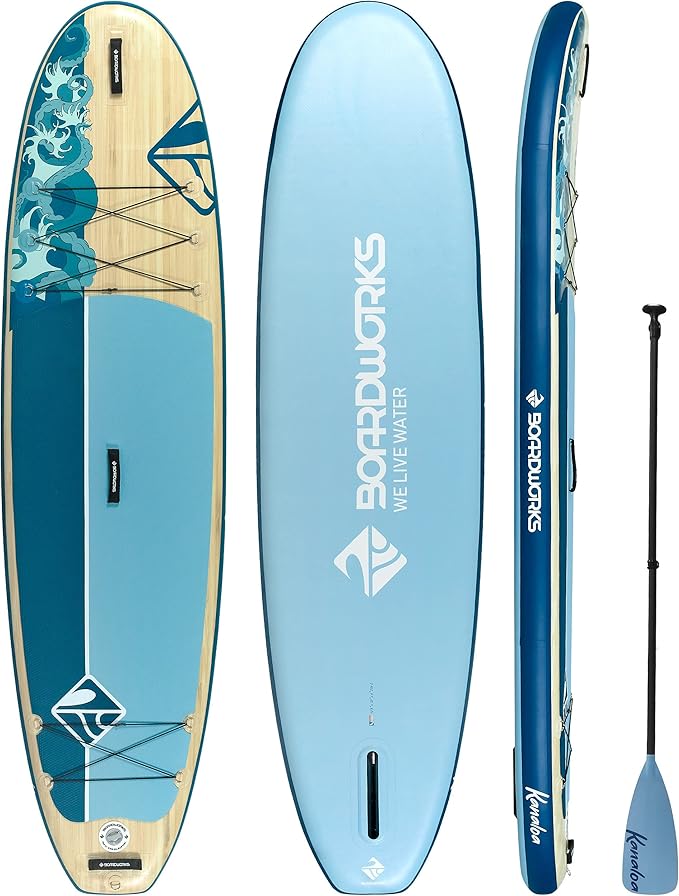 Boardworks SHUBU SUP - All Water Inflatable Stand-Up Paddle Board - SUP Includes Complete Kit with Paddle, Backpack Carry Bag, Leash, Dry Bag and Pump