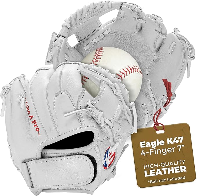 Eagle K47 4-Finger Infielders Training Glove for Baseball and Softball - Soft Leather & Elite Fielding Equipment for Practice & Drills - Right or Left Hand Throw