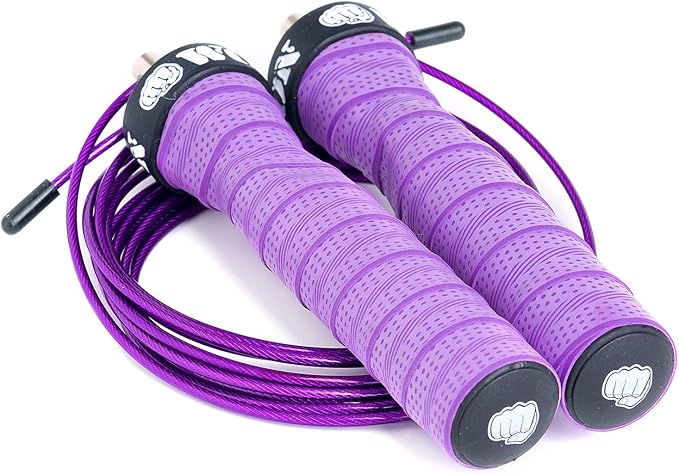 WOD Nation Attack Speed Jump Rope : Adjustable Jumping Ropes : Unique Two Cable Skipping Workout System : One Thick and One Light 11 Foot Cable : Perfect for Double Unders : Men and Women
