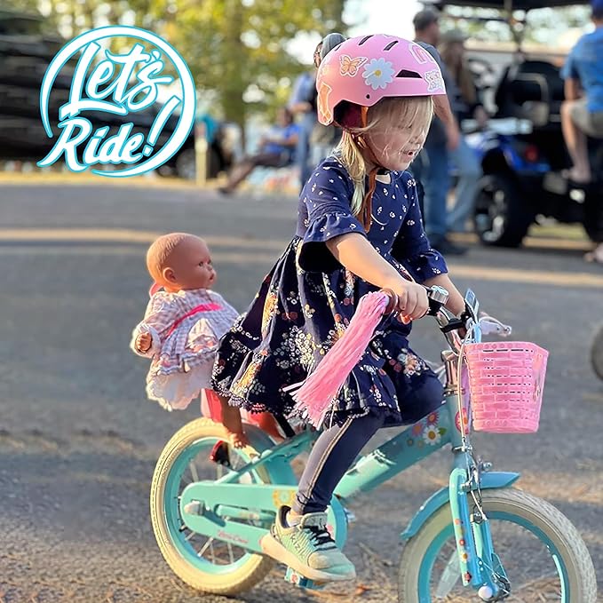 JOYSTAR Little Daisy Kids Bike for Girls Boys Ages 2-7 Years, 12 14 16 Inch Girls Bikes with Doll Bike Seat & Streamers, Boys Bike with Flag & Number Plate, Multiple Colors
