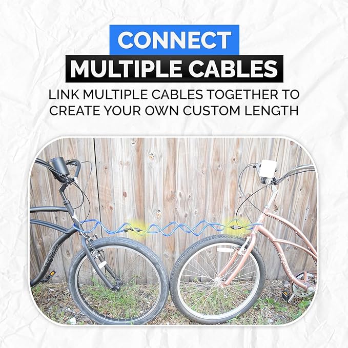 DockLocks Security Cable Lock Set (4' or 6') Coiled, Keyless Resettable Combination, Mounting Bracket, Portable and Compact for Bikes, Scooters 4ft