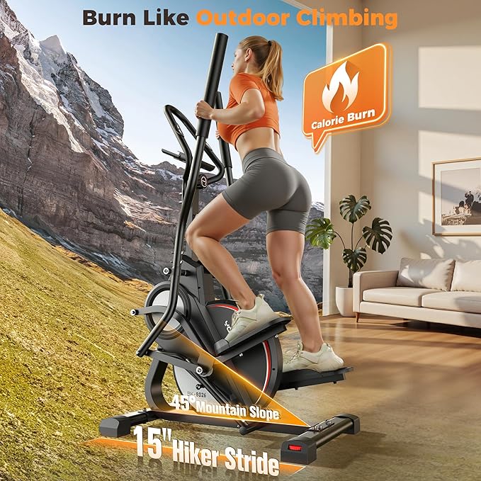 YOSUDA Elliptical Exercise Machine, 3-in-1 (Elliptical + Cardio Climber + Stair Stepper) Elliptical Machine for Home with 45°Incline, 15.5 in Stride, 16-Levals Resistance, Quiet Magnetic System