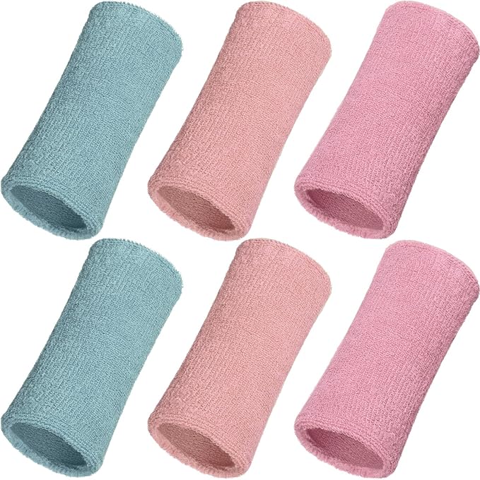 WILLBOND 6 Inch Wrist Sweat Bands for Men Women Tennis Elastic Athletic Long Sweatband Wrist Absorbent for Basketball Tennis Running Outdoor Activity