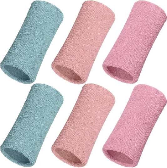 WILLBOND 6 Inch Wrist Sweat Bands for Men Women Tennis Elastic Athletic Long Sweatband Wrist Absorbent for Basketball Tennis Running Outdoor Activity