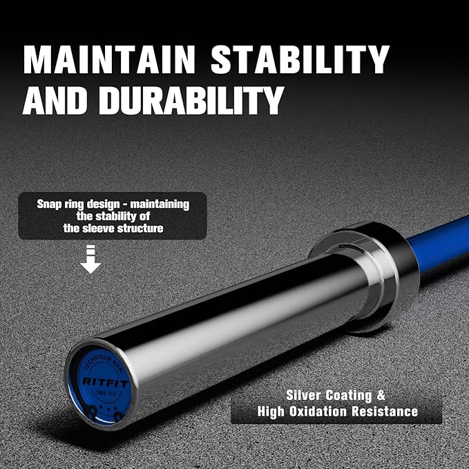 RitFit Barbell Weight Set - 4/6FT Olympic Barbell with Weight Plates (55-275LB Total) - Weightlifting Equipment for Squats, Curls, Deadlifts, Presses, Hip Thrusts