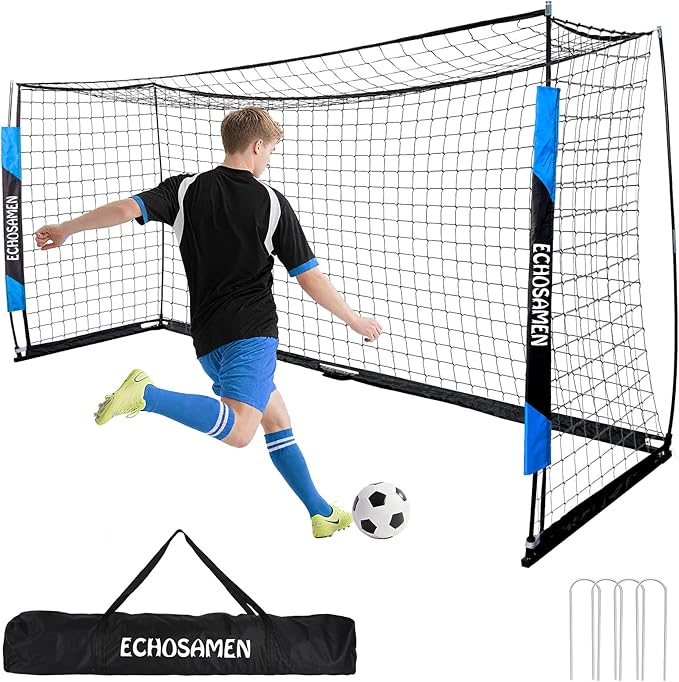 12X6FT/6X4FT Soccer Goal, Portable Soccer Goals for Backyard, Easy to Carry, Easy to Install, Comes with 1 Carry Bag, 4 Ground Nails, Youth and Adult Training Equipment.