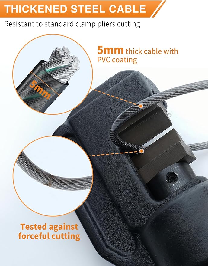 4-Digit Combination Cable Luggage Lock with 3 Interchangeable Steel Cables (9"/24"/47") – for Bike, Backpack, Gym, Cabinet, Gate (Gray, 1 Pack)