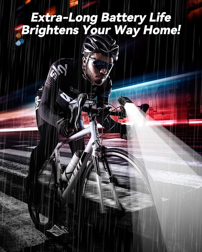 LED Bike Lights for Night Riding, USB Rechargeable Bicycle Headlight, 2025 New Aluminum Alloy Waterproof Bicycle Lights, 6+4 Modes for Adult Kids Road Cycling