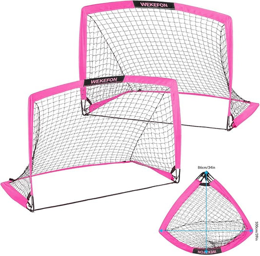 Soccer Goal with Carry Bag, 10/9MM Strengthen Pole, Arched Design, Kids Soccer Goals for Backyard Set 5x 3.1/3.6x2.7/2.9x2.4ft Portable Pop Up Soccer Nets for Toddler, Adults, Youth Games, Play, Gifts