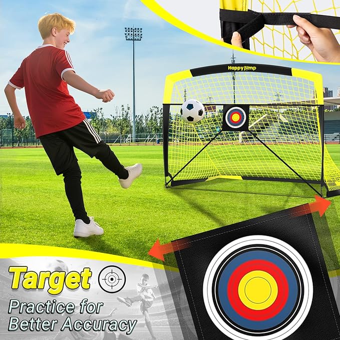 Soccer Goal Pop Up Foldable Soccer Net for Backyard 7x5FT,5x3.6FT,4x3FT,3x2.2FT