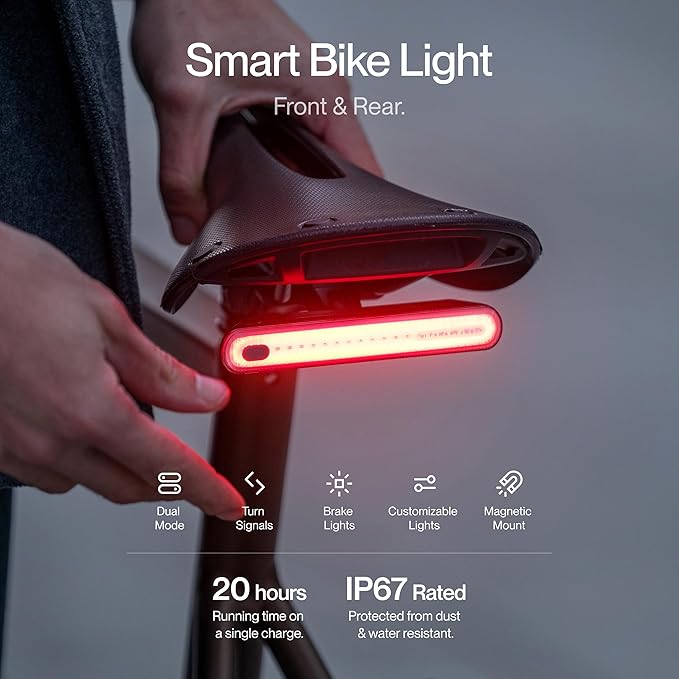 UNIT 1 Smart Light | Wireless LED Turn Signals & Brake Light | USB-C Rechargeable | Magnetic Mount | Nav Remote Compatible | App-Controlled Visibility via iOS & Android