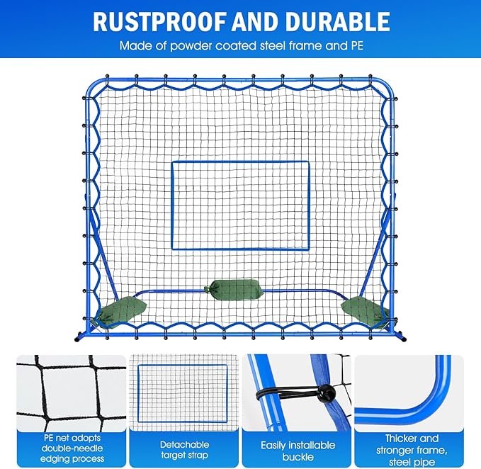 Soccer Rebounder Net, Quick-Switch Angle Soccer Training for Control, Passing Practice, Easy Setup Rebounder Gifts Aids & Equipment for Kids,Teens & Adults