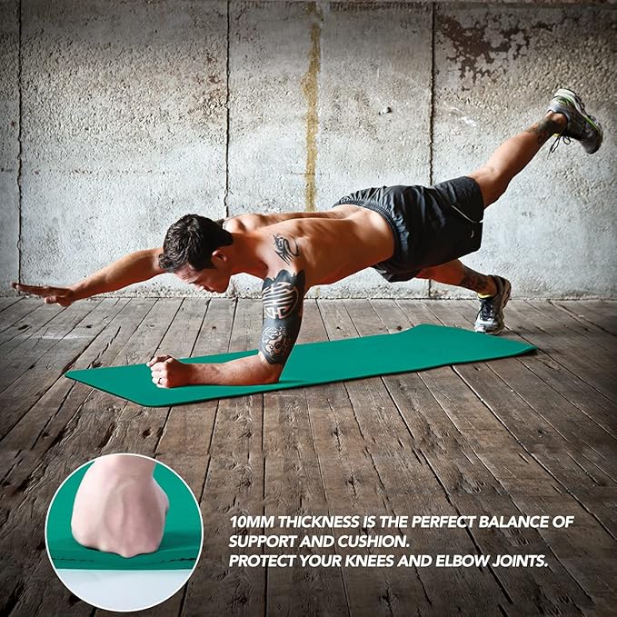 JELS Extra Thick Yoga Mat, 2/5 inch, Ergonomic 3D Non Slip Design, SGS Certified TPE Material, Yoga Mat for Men Women with Carrying Strap,Exercises Mat for Yoga, Pilates and Floor Workout(72"x26")…