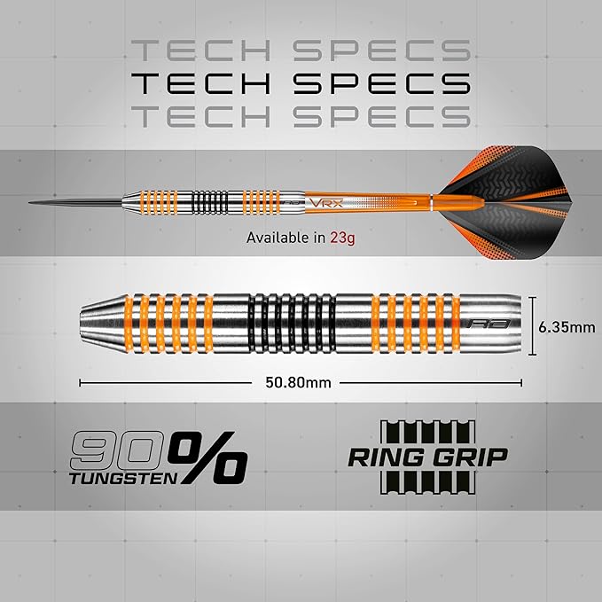 RED DRAGON Amberjack Series Darts Set with Flights and Shafts (Stems)