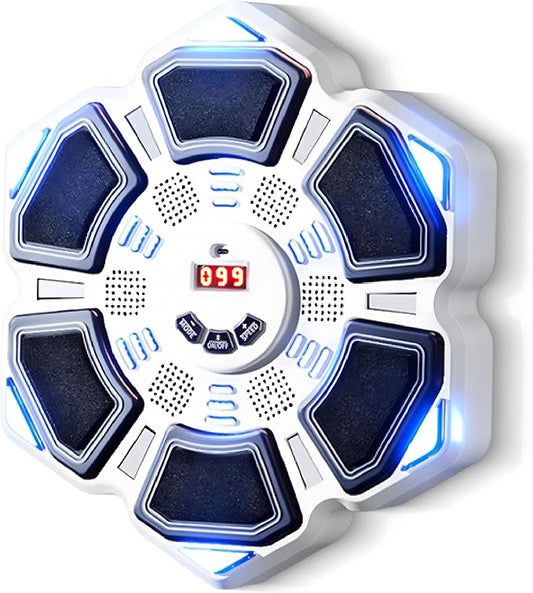 Music Boxing Machine, New Wall Mounted Smart Music Boxing Family Games, Electronic Focus Agility Training Equipment with Glove, Exercise Equipment