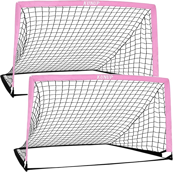 2 of 5×3 6x4 9x5 FT Portable Kids Soccer Goals Set, Foldable Soccer Practice Nets for Backyard with Carrying Bag for Toddler Youth Pop Up Soccer Training Equipment Indoor Outdoor Sports Game Gift