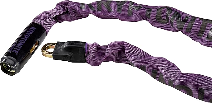Kryptonite Keeper 785 Bike Chain Lock, 2.8 Feet Long Heavy Duty Anti-Theft Bicycle Chain Lock with Keys for Bike, Motorcycle, Scooter, Bicycle, Door, Gate, Fence,Purple