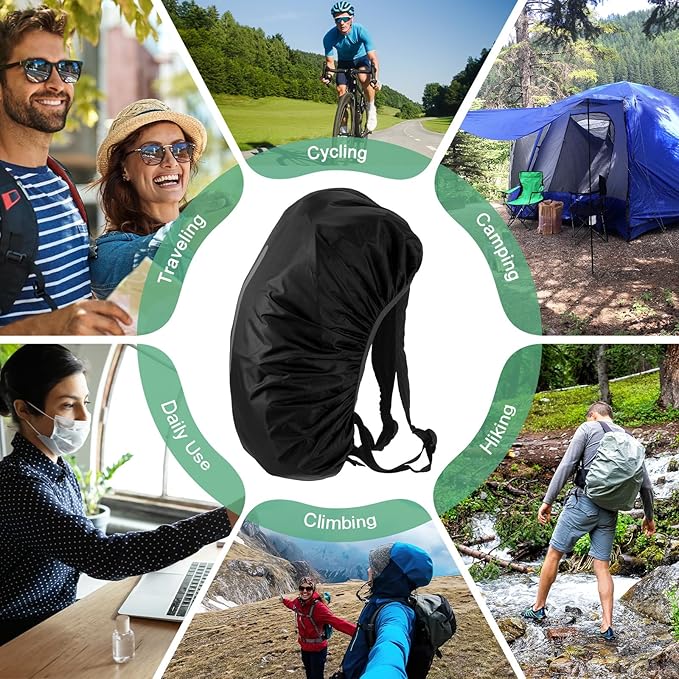 Waterproof Backpack Rain Cover Waterproof Backpack Cover, Bag Rain Cover with A Vertical Reflective Strap for Hiking/Biking/Camping/Outdoor Traveling