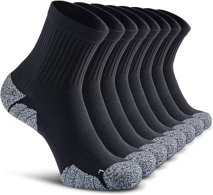 CWVLC Cushioned Compression Sport Quarter Socks for Men Women Youth