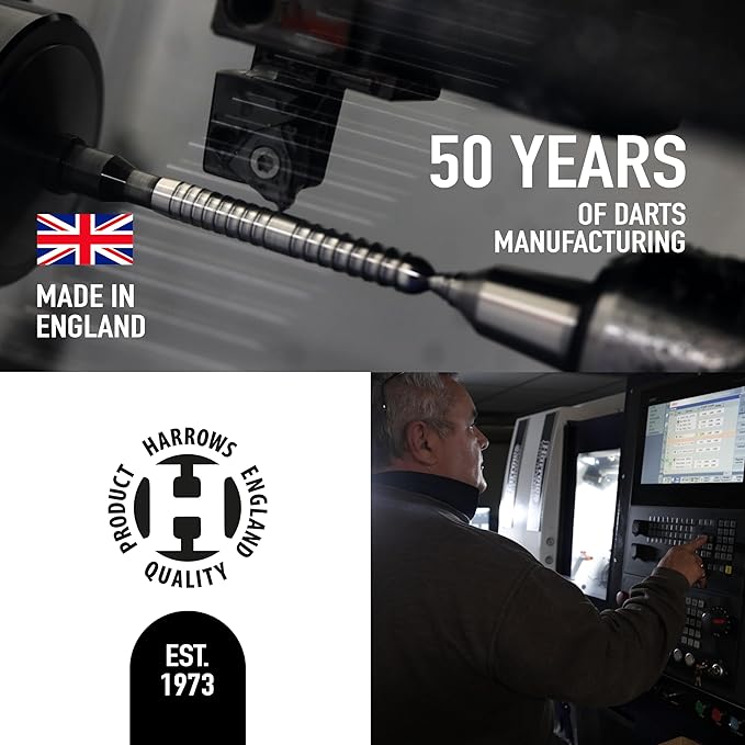 Harrows NX90 Darts, 90% Tungsten Steel Tip Darts Set, Includes High-Grade Shafts, Aerodynamic Dart Flights, Available in Sizes 21g, 22g, 23g, 24g, 25g & 26g