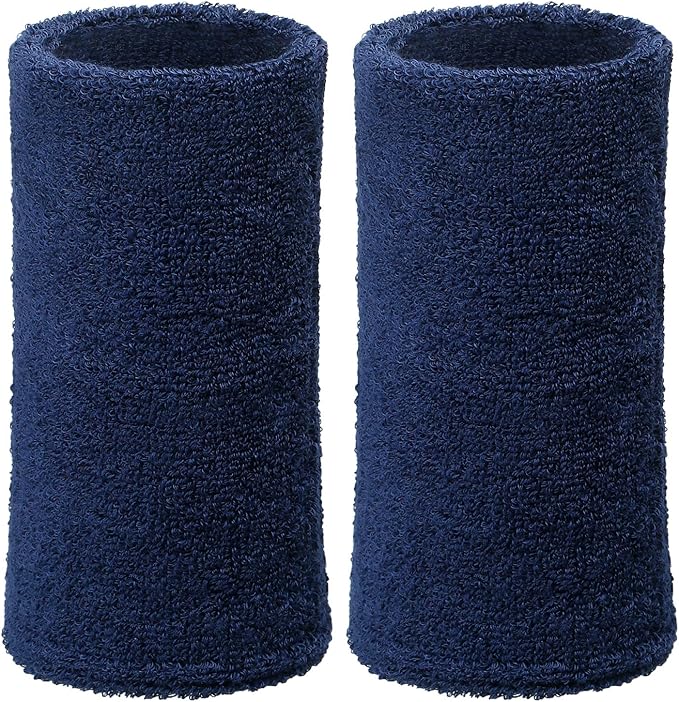 WILLBOND 6 Inch Wrist Sweat Bands for Men Women Tennis Elastic Athletic Long Sweatband Wrist Absorbent for Basketball Tennis Running Outdoor Activity