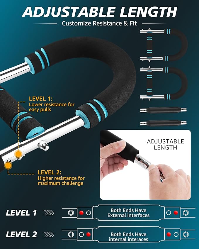 Twister Arm Trainer Chest Workout, Handheld Arm Chest Exerciser Bar, Adjustable Resistance Chest Muscle Strengthen Trainer - Push-Up Alternative, Home Fitness for Pectorals & Triceps Strength Building