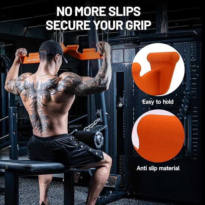 LAT Pull Down Bar with 6 Ergonomic Handles, Neutral Grip LAT Pulldown Attachments for Whole Back Training, Wide Grip LAT Pulldown Bars for Home Gym Cable