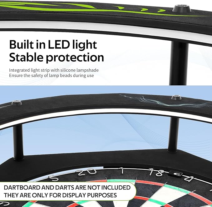 Dartboard Light System LED Best Dart Light, 18-inch Magnetic Dartboard 3 Light Effects, 12 Darts, Professional Dartboards for Adults Easy Installation