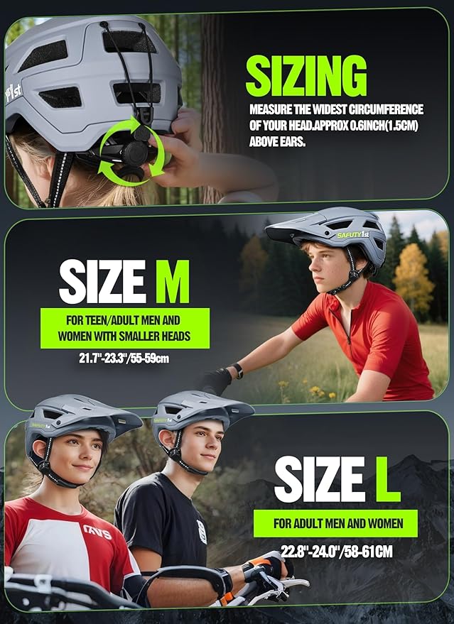 Mountain Bike Helmet for Adults & Youth Lightweight Impact-Resistant with Adjustable Dial & Removable Visor Unisex Helmet for Mountain Biking Bicycle Clcying