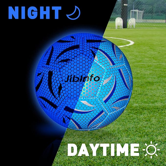 Light Up Soccer Ball Size 4, Glow in The Dark Soccer Ball Luminous Soccer Balls for Day&Night Games and Training Gifts for Men Youth and Adult Night Games