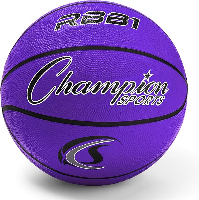 Champion Sports Rubber Basketballs – Heavy Duty Pro-Style, Indoor/Outdoor Use, Premium Basketball Equipment for Physical Education, Various Sizes & Colors (Size 3, 5, 6, 7)