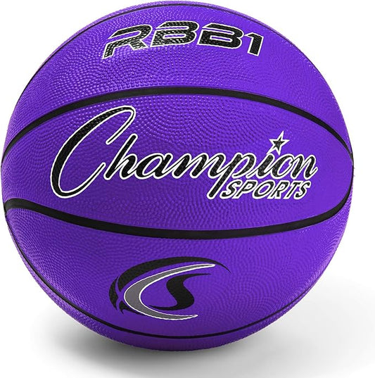 Champion Sports Rubber Basketballs – Heavy Duty Pro-Style, Indoor/Outdoor Use, Premium Basketball Equipment for Physical Education, Various Sizes & Colors (Size 3, 5, 6, 7)
