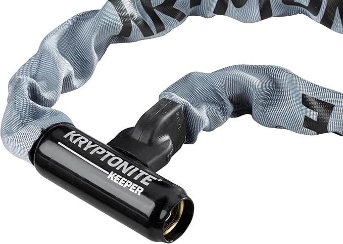 Kryptonite Keeper 785 Bike Chain Lock, 2.8 Feet Long Heavy Duty Anti-Theft Bicycle Chain Lock with Keys for Bike, Motorcycle, Scooter, Bicycle, Door, Gate, Fence,Gray