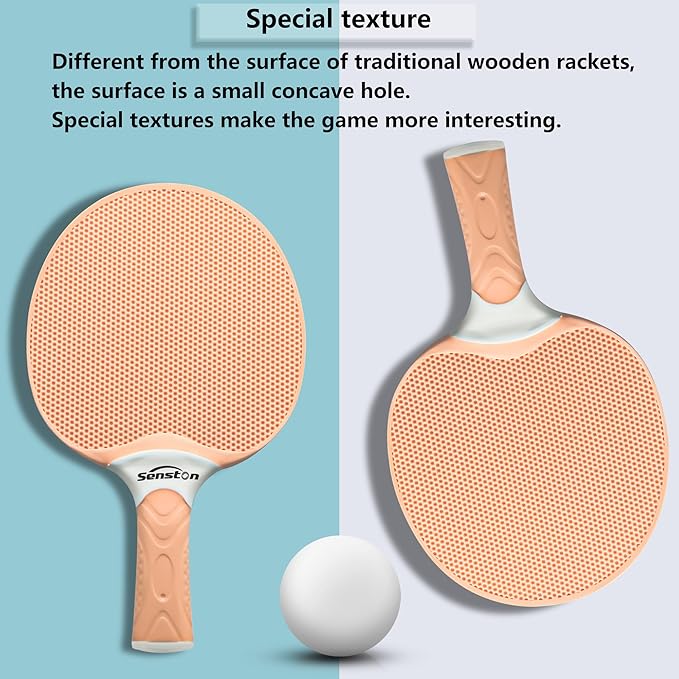 Senston Table Tennis Rackets Set, Professional Table Tennis Racket with 3 Balls, Composite Rubber Ping Pong Paddle Set