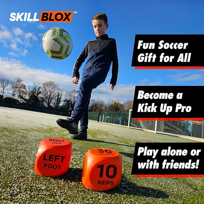 Soccer Kick Up Training Dice (2 pcs) - Soccer Gifts for Boys 8-12 Juggling Skills Game - Training Equipment Accessories (Kick UP DICE)