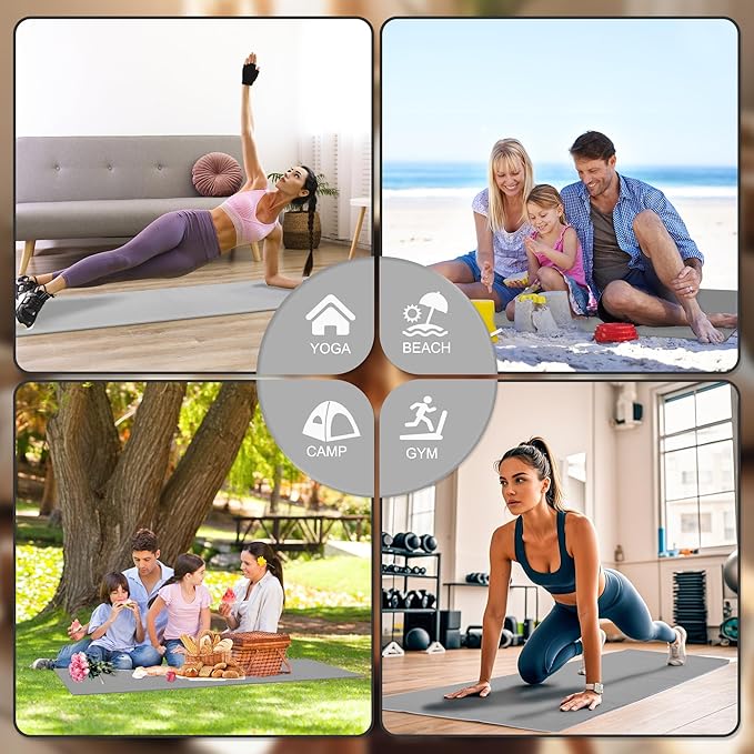 Hot Yoga Towel, 2 Pack Yoga Mat Towel with Grip Dot Non Slip Yoga Towels for Hot Yoga Sweat Absorbent Microfiber Pilates Towel for Bikram Exercise and Fitness