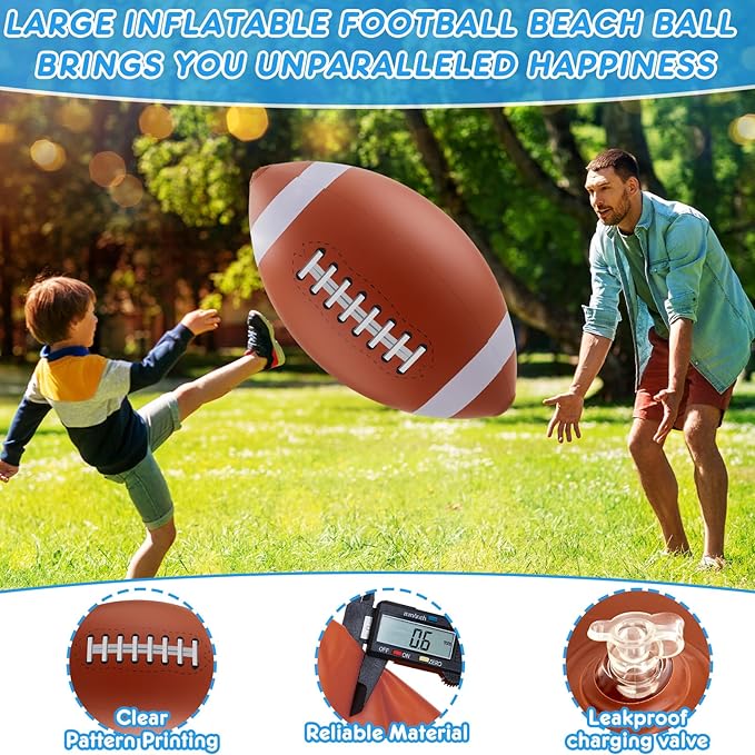 Lewtemi Giant Inflatable Sports Balls Large Inflatable Beach Ball Baseballs Soccer Rainbow Basketball Football for Sport Birthday Party Favor(4 Pcs,Soccer, Baseball, Basketball, Football,27 Inch)