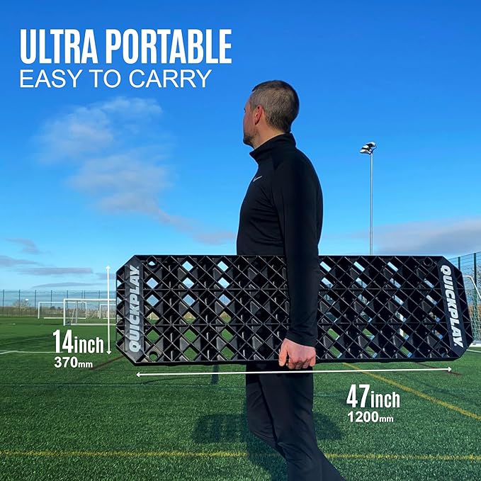 QUICKPLAY Replay Station Soccer Rebound Board - Portable Dual Surface Rebounder with Adjustable Angle - Soccer Training Equipment for Control, Passing Practice