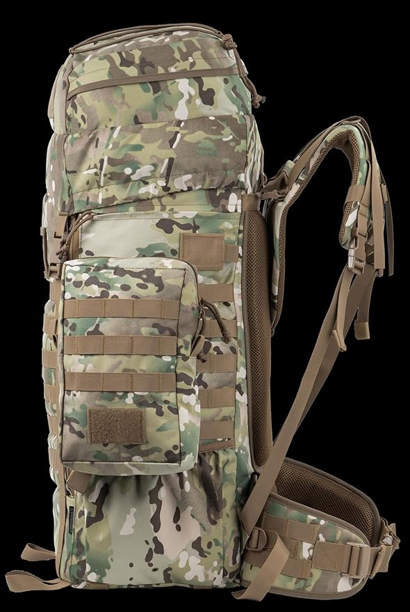 75L Tactical Backpack with Internal Frame, MOLLE, and Hydration System