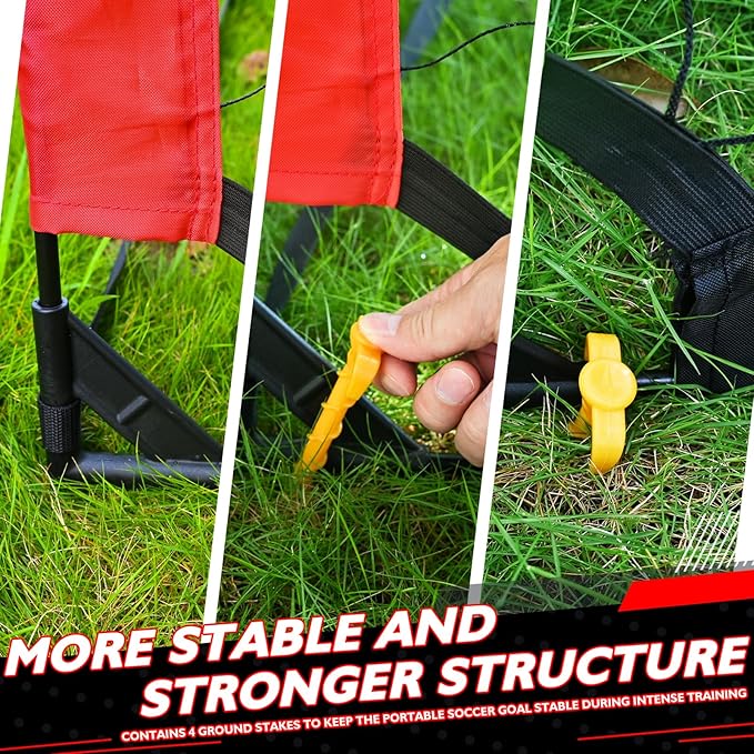 5×3 6x4 9x5 FT Portable Kids Soccer Goal for Backyard, Foldable Soccer Practice Net with Carrying Bag for Toddler Youth Adult Pop Up Soccer Training Equipment Indoor and Outdoor Sports Game