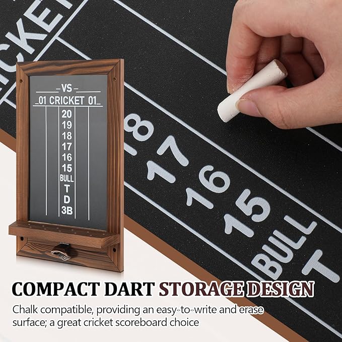 Dart Scoreboard for Cricket and 01 Darts Games Darts Holder Wall Mount Wood Dartboard Accessories