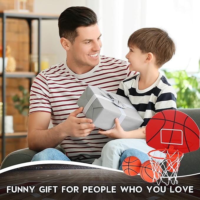 Honoson 3 Sets Indoor Trash Can Basketball Game Set Includes 3 Mini Clip on Basketball Hoop with Backboard 6 Inflatable Ball 3 Pump Kid Adult Office Decompression Toy Birthday Gift(Classic)