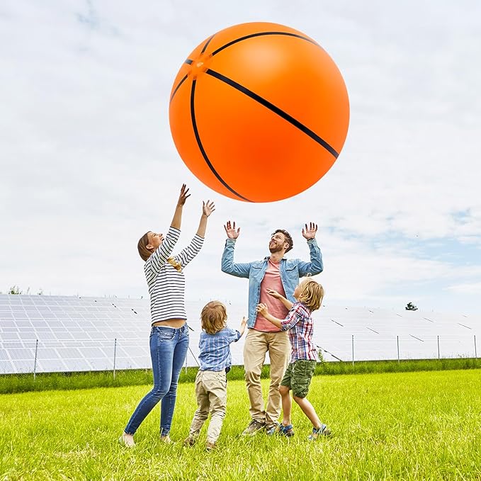 Lewtemi Giant Inflatable Sports Balls Large Inflatable Beach Ball Baseballs Soccer Rainbow Basketball Football for Sport Birthday Party Favor(4 Pcs,Soccer, Baseball, Basketball, Football,40 Inch)